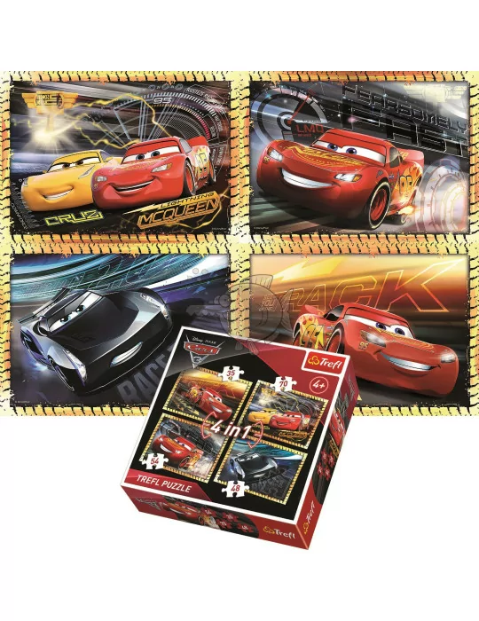 Trefl 34276 Puzzle 4v1 Cars 3 - Autá 3 
