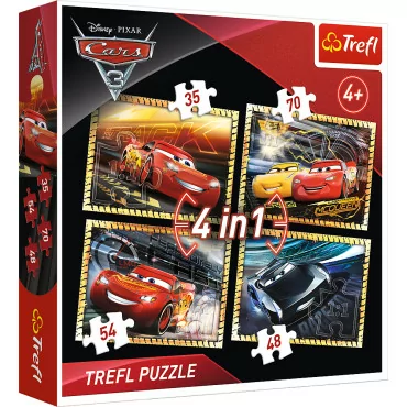 Trefl 34276 Puzzle 4v1 Cars 3 - Autá 3 