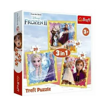 Trefl 34847 Puzzle 3v1 Frozen 2 - Ľadové kráľovstvo 2