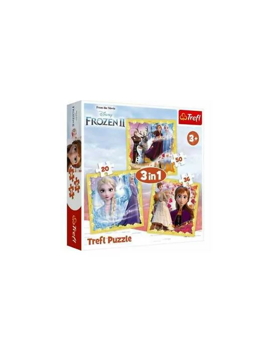 Trefl 34847 Puzzle 3v1 Frozen 2 - Ľadové kráľovstvo 2