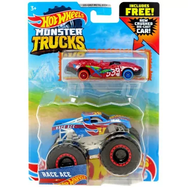 Mattel GRH81 Hot Wheels® Monster Trucks v mierke 1:64 s angličákom Race Ace