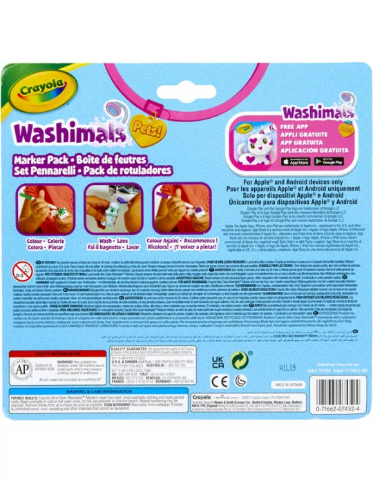 Crayola 74-7452 Washimals kimosható filctoll szett 14 részes