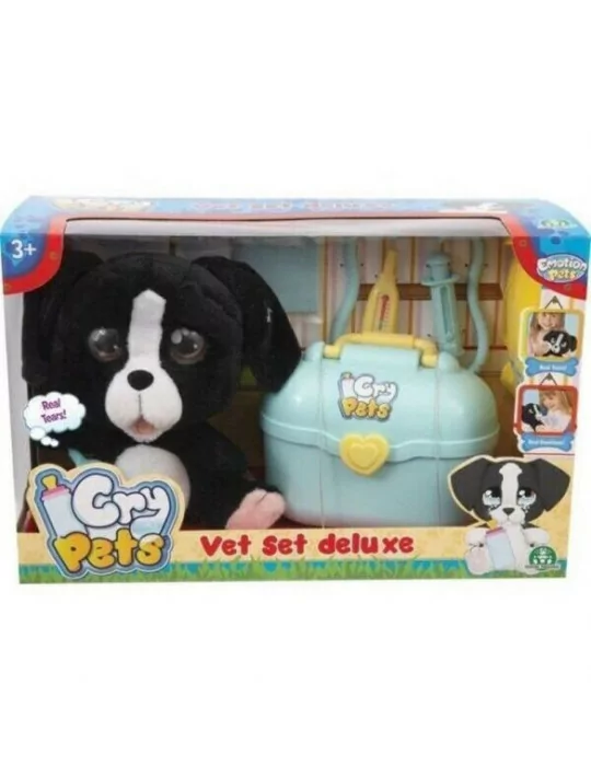 Cry Pets Pityergő fekeke kiskutya plüss játék állatorvosi szettel deluxe szett