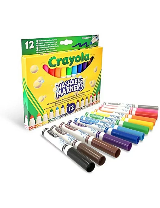 Crayola 58-8340 Hrubé fixky zmývateľné s maxi hrotom 12 kusov