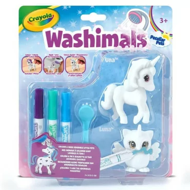 Crayola 74-7473 Washimals kimosható állatkák Egyszarvú és bagoly játékszett