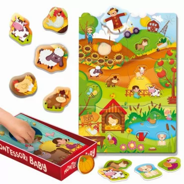 Lisciani 92741 Montessori Baby Box The Farm - Vkladačka farma