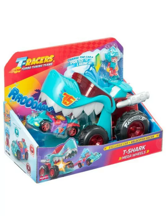 T-Racers: Óriás cápajárgány figurával - Kék