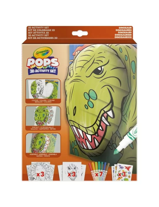 Crayola 04-2800 POPS 3D-s foglalkoztató színező füzet - Dinoszauruszok