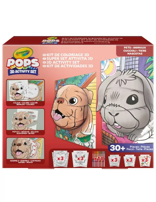 Crayola 04-2594 POPS 3D-s foglalkoztató színező füzet megakészlet - Kisállatok