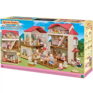 Sylvanian Families 5708 Poschodový dom s červenou strechou a svetlami, nový