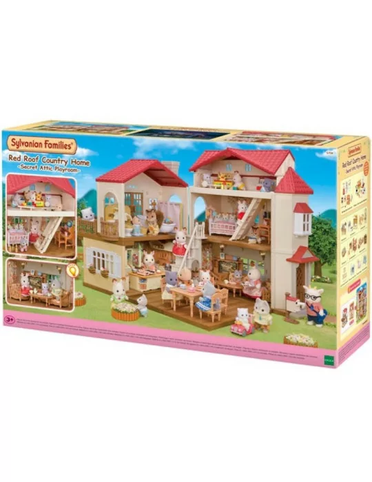 Sylvanian Families 5708 Poschodový dom s červenou strechou a svetlami, nový