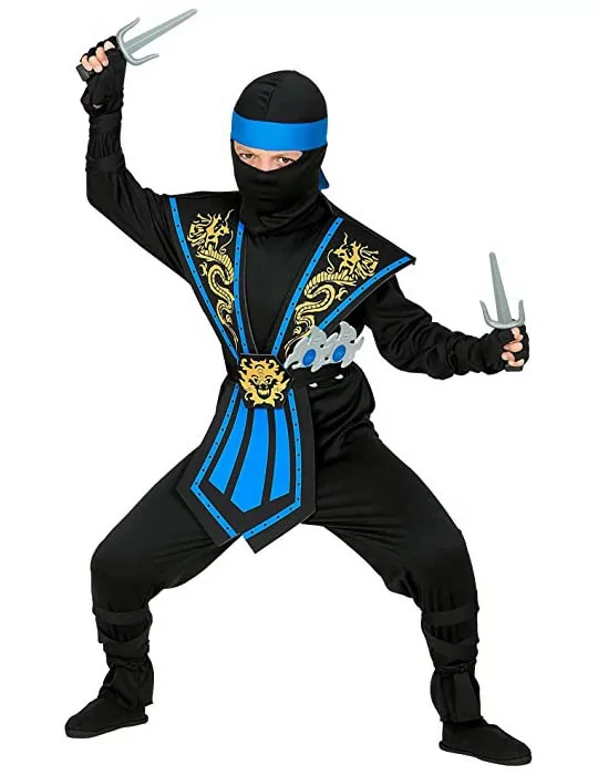 Widmann 38655 - Kostým Modrý ninja s drakom 116 XS