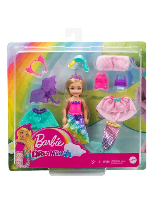 Mattel GTF40 Barbie Chelsea Oblečenie pre bábiku Princezná a Morská panna 