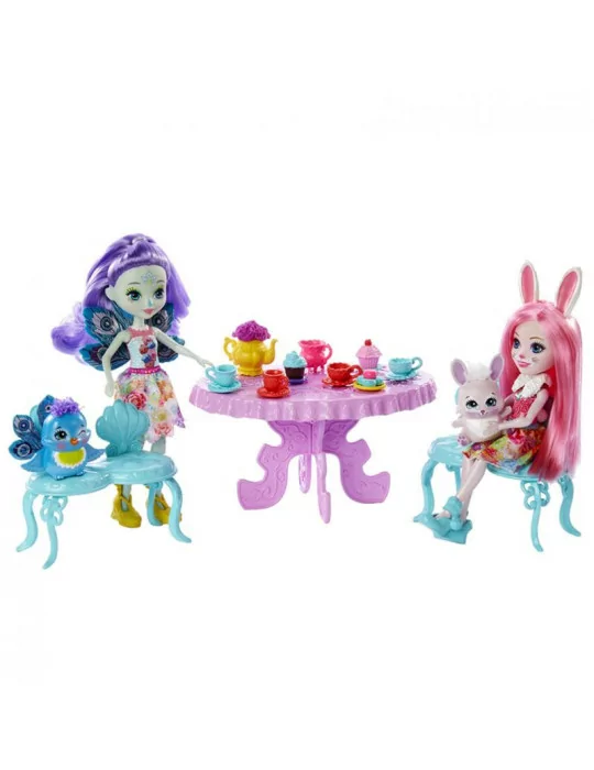 Mattel GLD41 Enchantimals Čajový večierok s Bree Bunny a Patter Peacock
